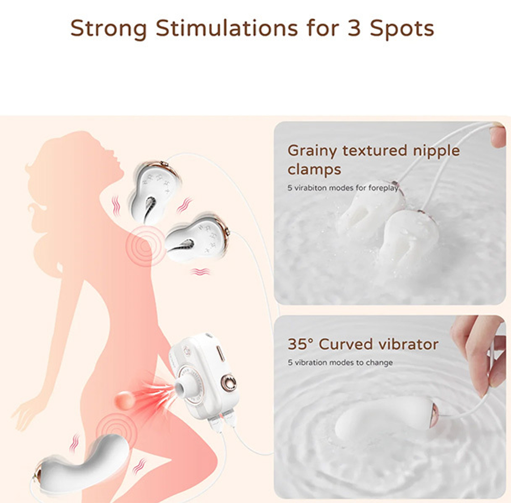 Белый вибростимулятор с вакуумом в форме фотоаппарата BeYourLover Alberta VX007H