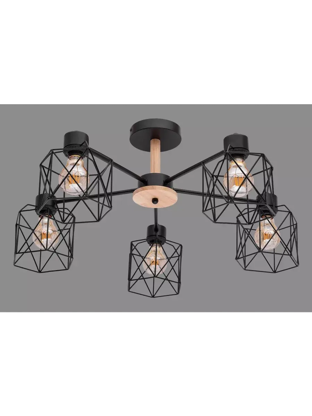 Люстра потолочная E27*60W Black лофт