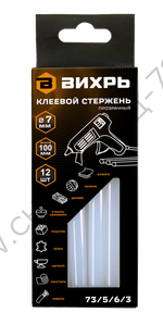 Клеевой стержень Вихрь 7x100 мм, 12 шт