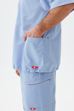 Рубашка поло медицинская мужская Смарт, скайблю