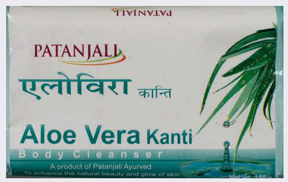 Мыло травяное натуральное Patanjali Aloe vera kanti, 75 г