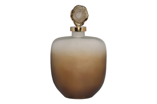 Ваза-флакон Garda Decor стеклянная с крышкой