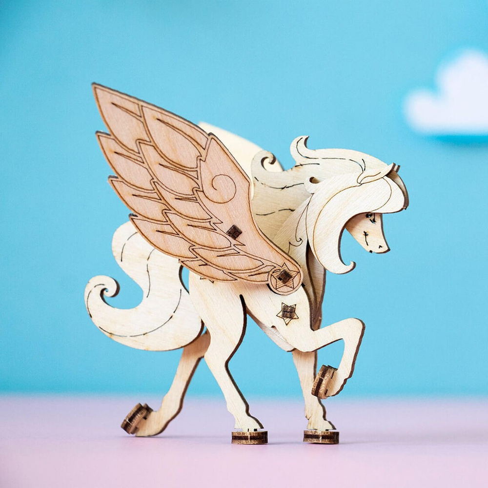 Пегас UNIT (UNIWOOD) - Деревянный конструктор с поддержкой дополненной реальности Wood Art.