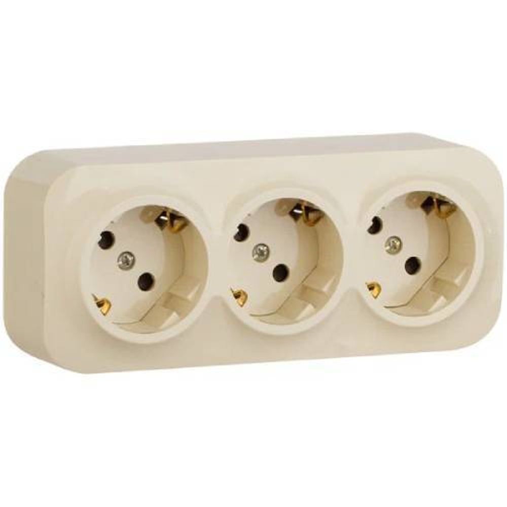 Розетка 3-ая с/з IP20 (слон.кость) Quteo Legrand 782248/782268