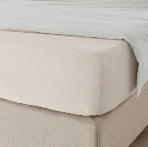 ДВАЛА DVALA Простынь на резинке, бежевый, 180x200 см