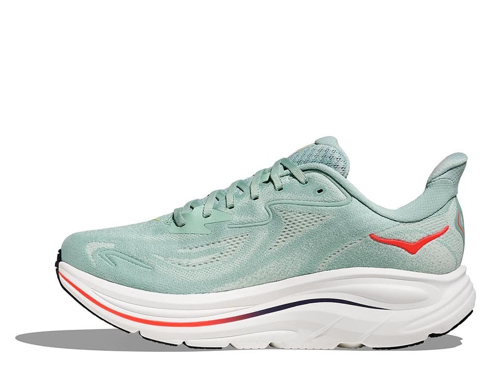 Мужские беговые кроссовки Hoka Clifton 10 M зелёно-оранжевые