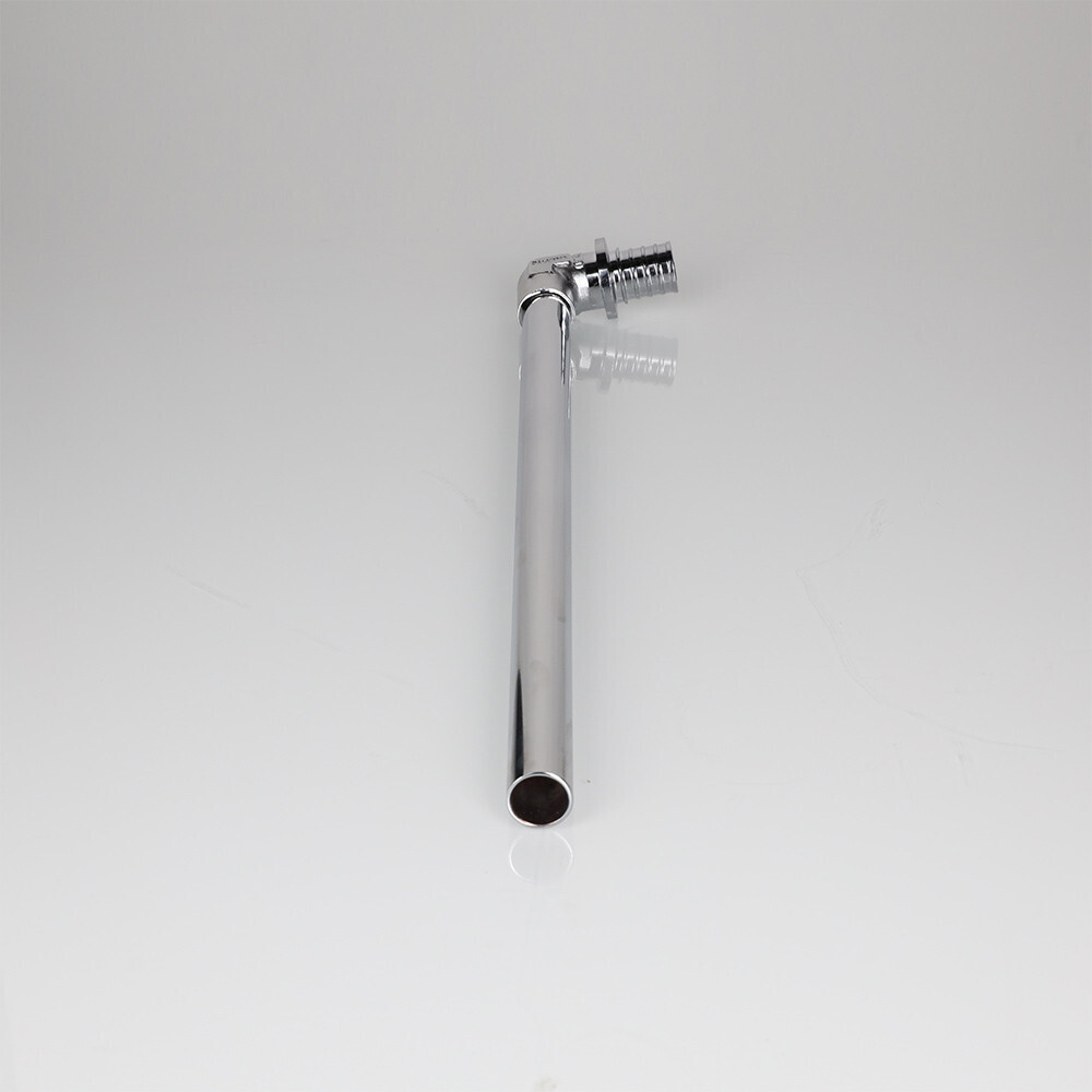 Фитинг аксиальный универсальный – угольник радиаторный с хромированной латунной трубкой, короткий 16 (2,2) х 15 мм, 30 см