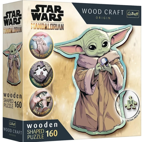 Puzzles - &quot;160 Wooden Shaped Puzzles&quot; - Grogu / Lucasfilm Star Wars The Mandalorian FSC Mix 70%