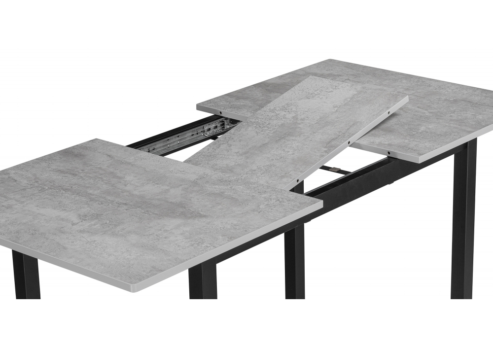 Стол деревянный Woodville Аркон 110(130)х68х75 бетон, черный, ножки черные