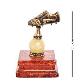 Народные промыслы AM-1844 Фигурка «Футболльная бутса» (латунь, янтарь)