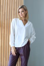 Блузка свободного кроя с v-образным вырезом, 10.02.021.10.318/42-44 Look Like Cat (Акция)