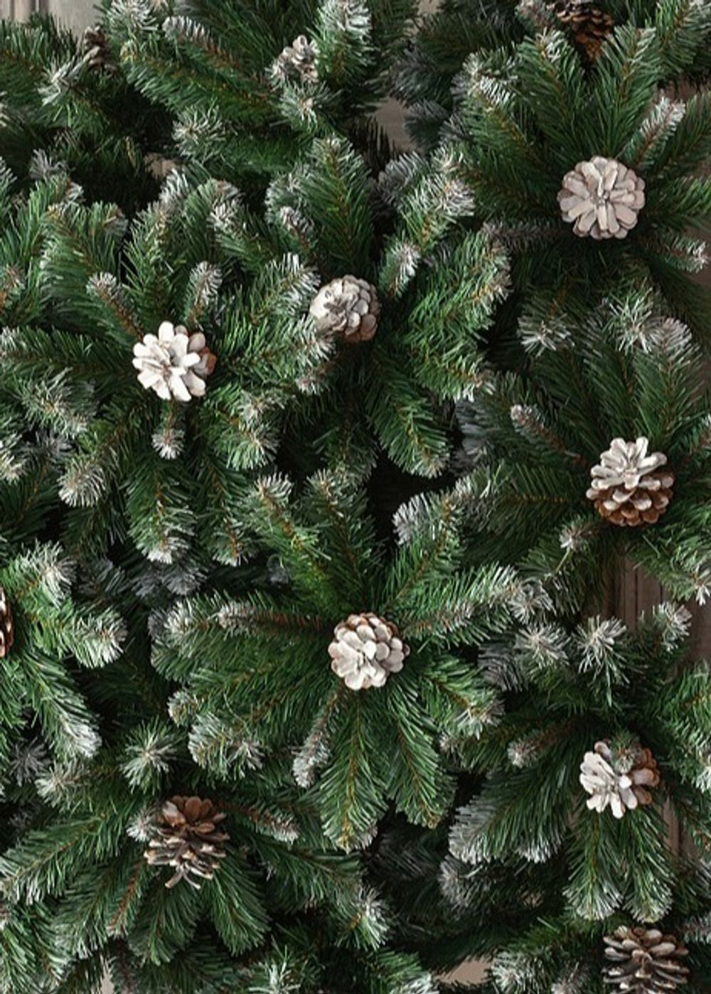 Заснеженная елка с шишками «Снежная королева» (пвх) 150 см / 1.5 м