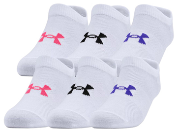 Теннисные носки Under Armour Girls' Essentials No Show 6Pack - белый