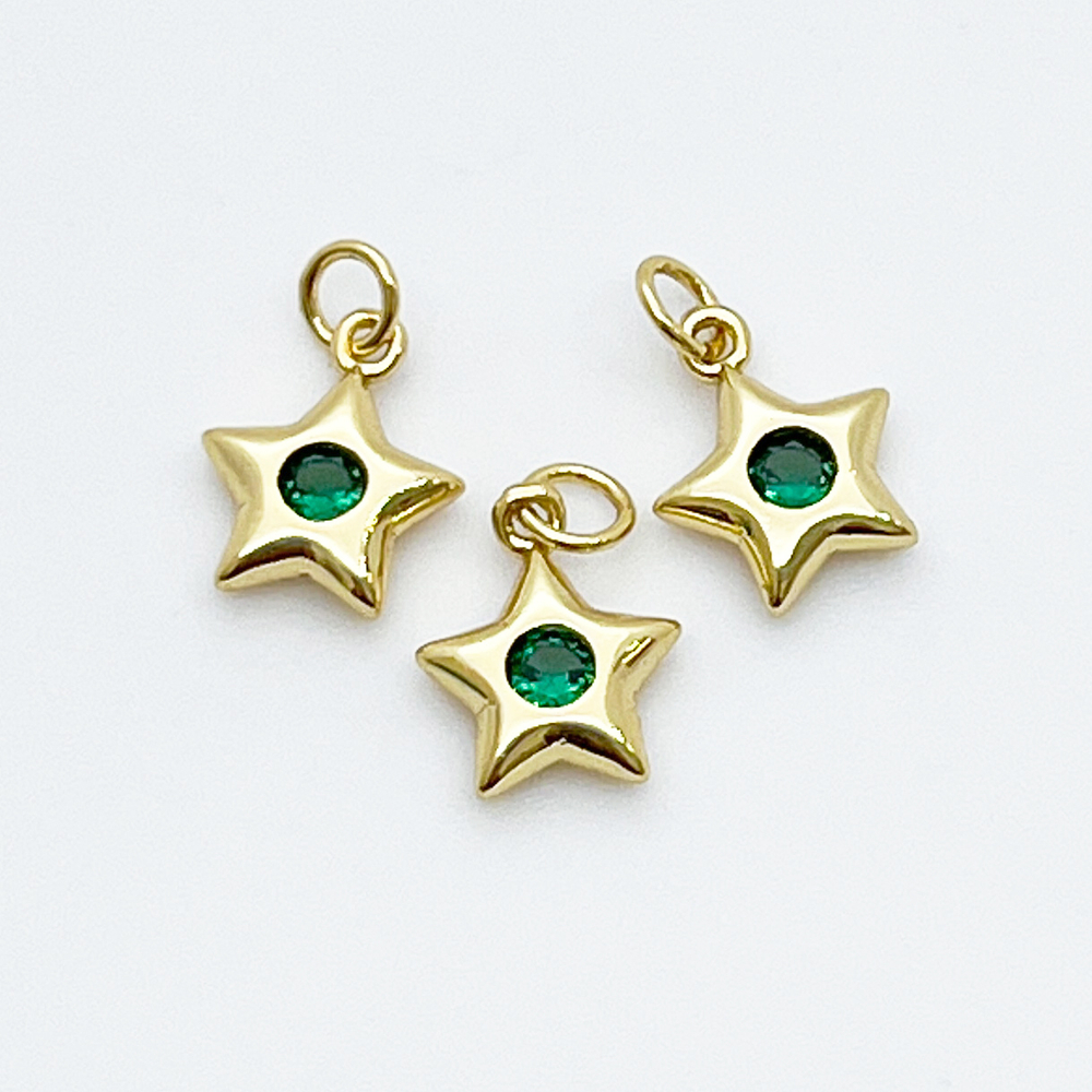 Подвеска Звезда, цвет золото, фианит, размер 11*8 мм, цена за 1 шт