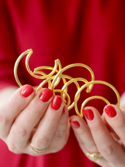 Основы металлические "Месяцы маленькие 5 см", цвет золотистый, неразъемные 5 штук /основа для декорирования металлические полумесяцы