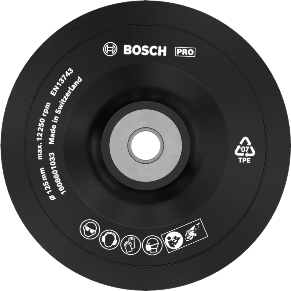 Опорная тарелка с гайкой 125 мм BOSCH 1608601033