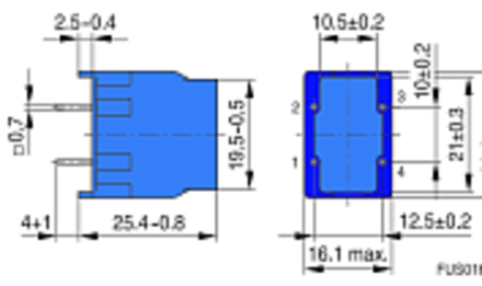 ФУТЛЯР 4 выв. D=21 мм H=25.4 мм верт. B64292A1104X000
