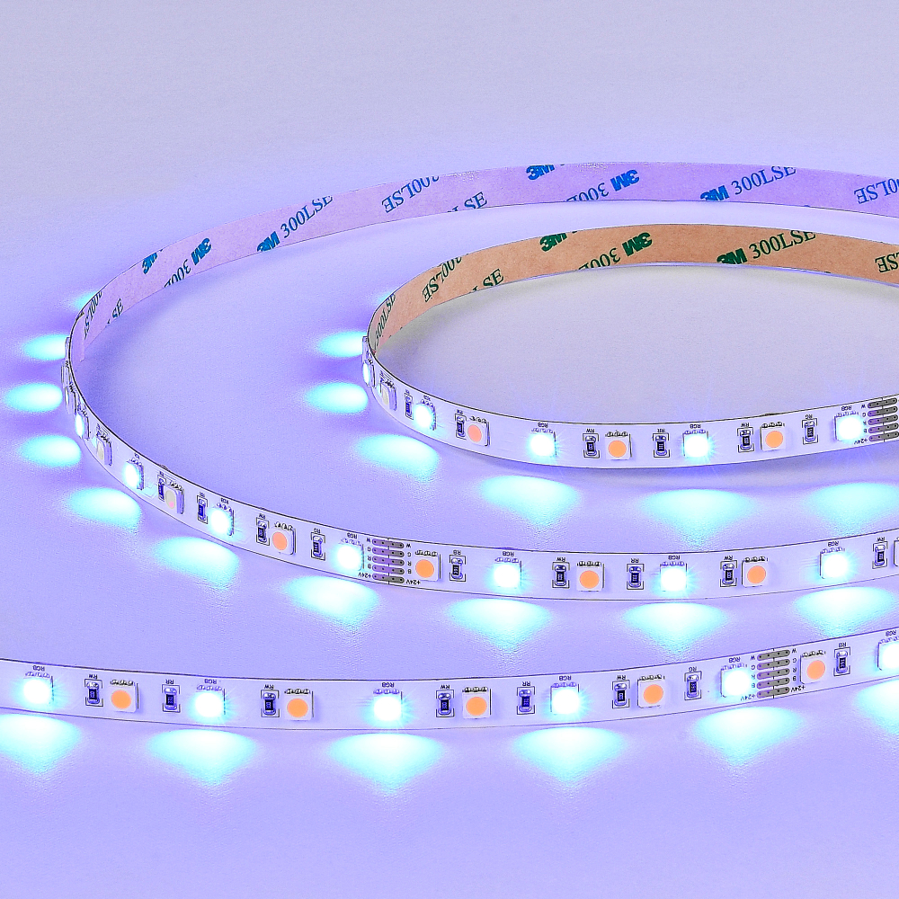 Светодиодная лента 24V 60 led/м 17,2 W/m SMD 5050 300 Lm/m 4000K RGBW IP20, 5000×10 мм
