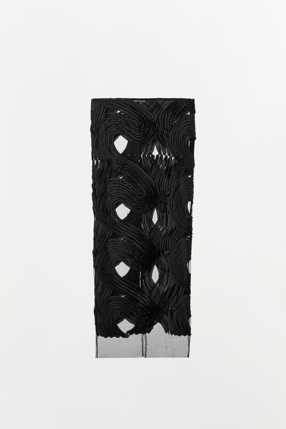 ZARA ЮБКА МИДИ С РЕЛЬЕФНЫМ УЗОРОМ — LIMITED EDITION, ЧЕРНЫЙ