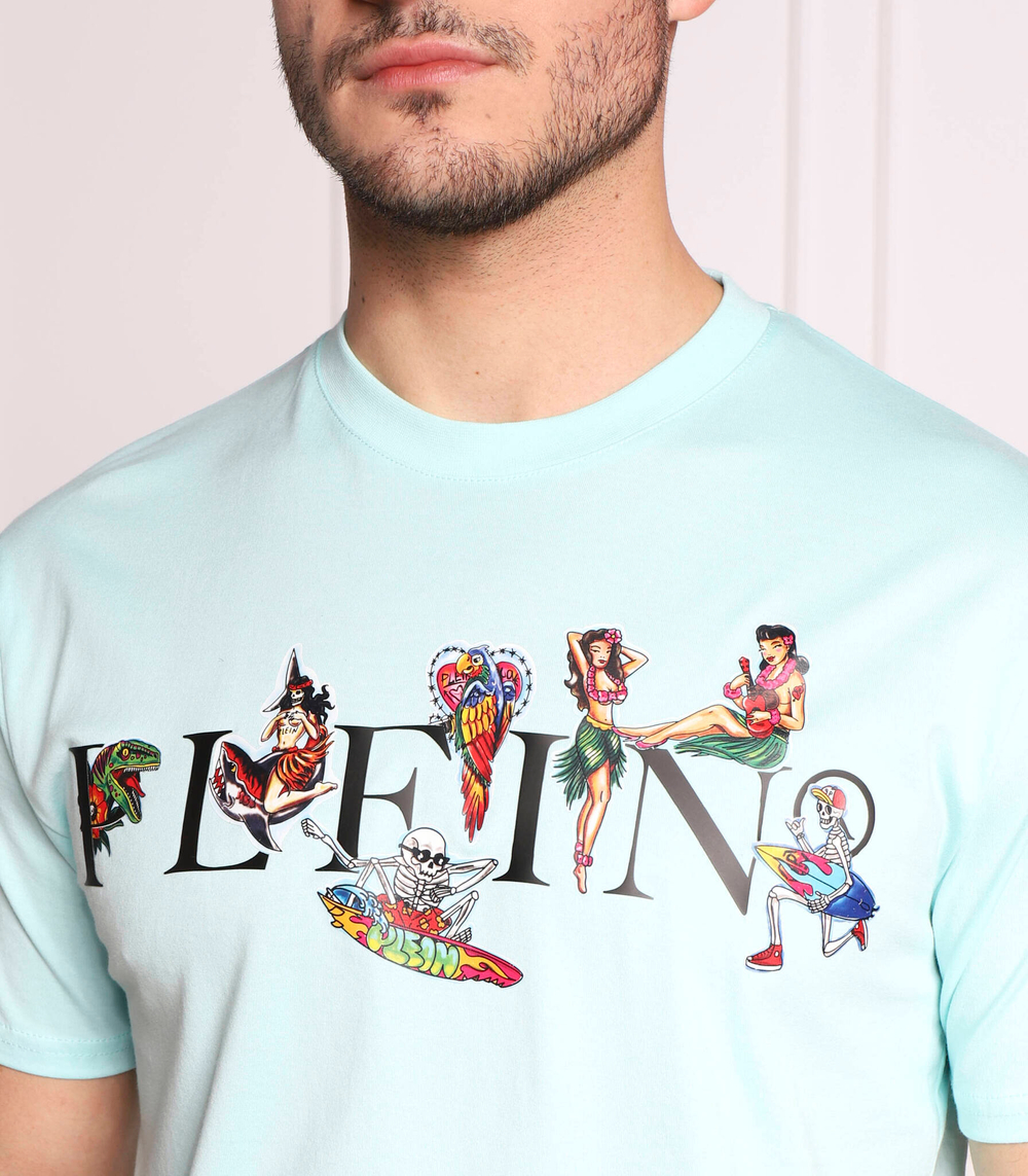 футболка Philipp Plein - голубой(MTK6119 PJY002N)