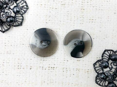 Пуговицы, d 2,5 см, чёрный с белым