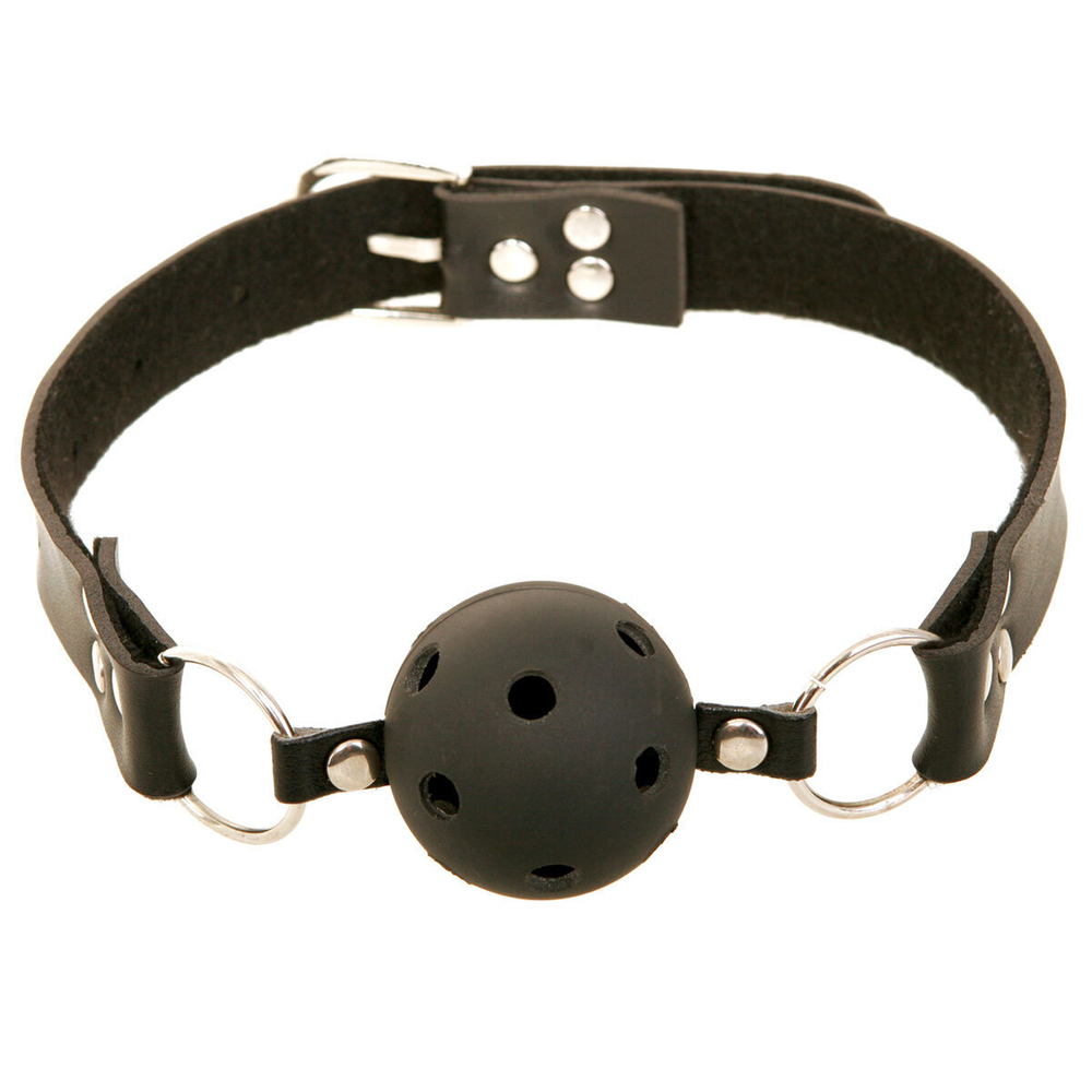 Кляп с отверстиями Breathable Ball Gag (Цвет: черный)