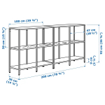 Стеллаж - IKEA VITTSJÖ/VITTSJO, 200х36х93 см, черно-коричневый/стекло, ВИТШЁ/ВИТШЕ ИКЕА