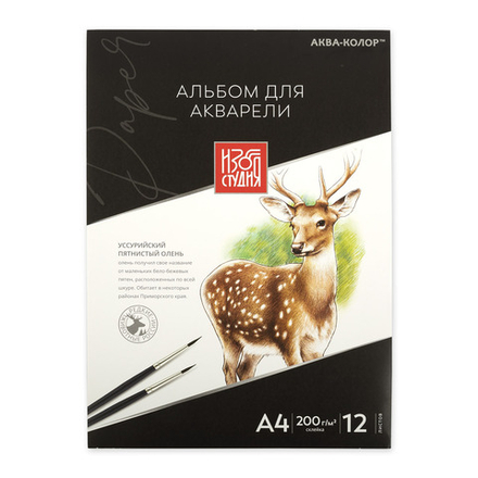 Альбом для акварели 12 листов Арт-техника IZO-AWG-A4