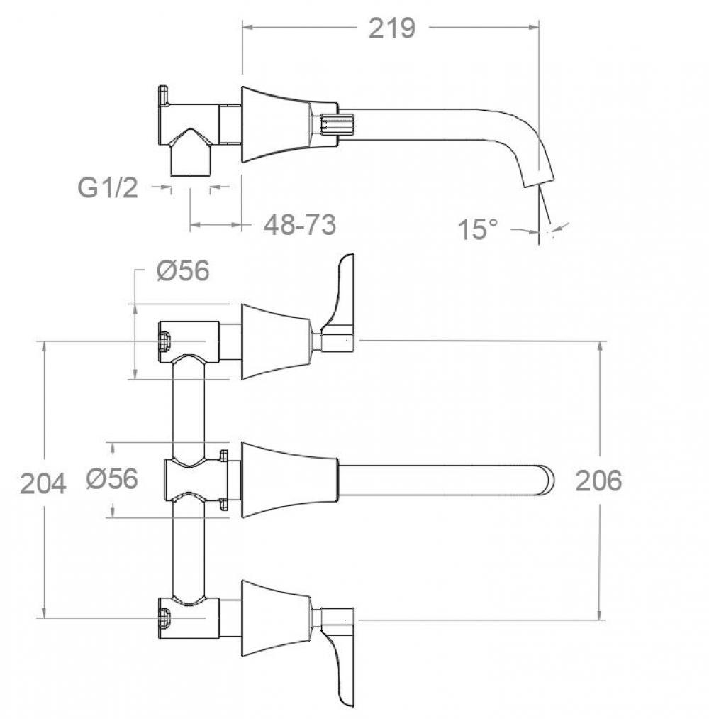 Встраиваемый смеситель для раковины ADAGIO 912001MLGR графит