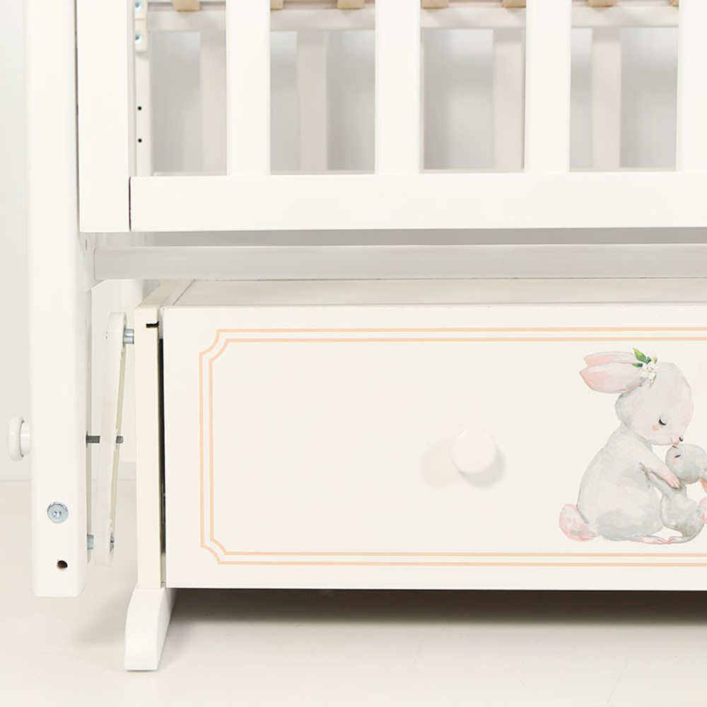 Кровать детская 120*60 "СИЛЬВИЯ"-7 (арт.48) универ маят/ящ "Зайки-Акварель"