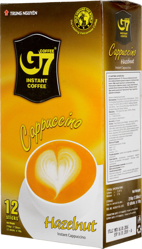 Растворимый кофе Trung Nguyen G7 3 в 1 Орех 12 стиков 3 шт