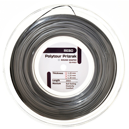 Струны для тенниса REBO POLYTOUR PRIZRAK GREY В нарезке (1 натяжка) 11 м