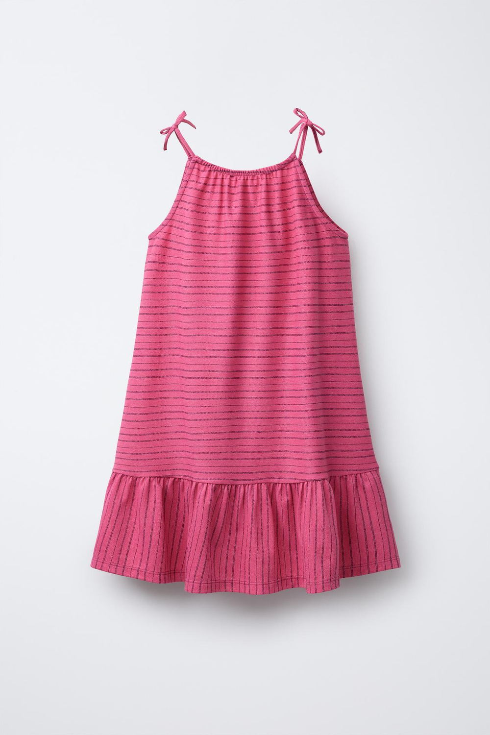 ZARA ПЛАТЬЕ В ПОЛОСКУ, ЦВЕТ ФУКСИИ