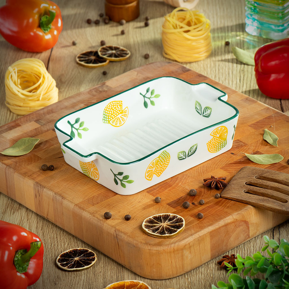 Форма для запекания керам, 23х15х5 см, прямоуг, Лимон, Y6-10225