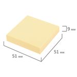 Блок самоклеящийся (стикеры) STAFF STANDARD, ПАСТЕЛЬНЫЙ 51х51 мм, желтый, 100 листов, 116577