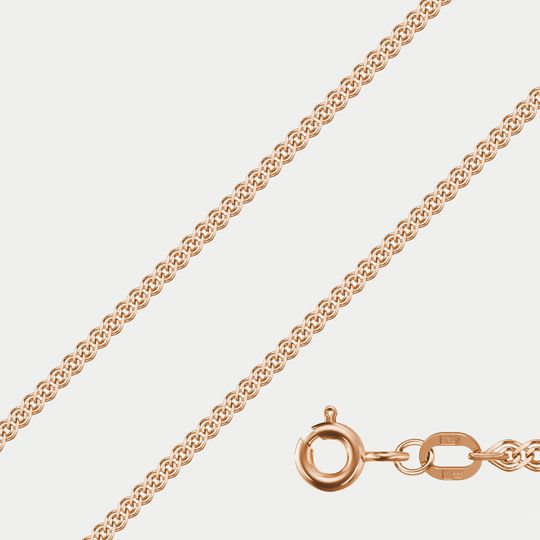 Цепь пустотелая плетения "Нонна" без вставок из розового золота 585 пробы (арт. НЦ 12-200ПГ 0.40)