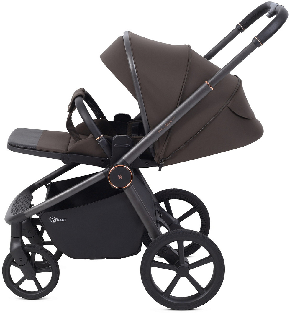Детская коляска Rant Flex Therm Soft 3 в 1 с автокреслом Cruise Black Shine Brown