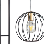 Напольный светильник 2x60Вт E27, металл, чёрный/бронза