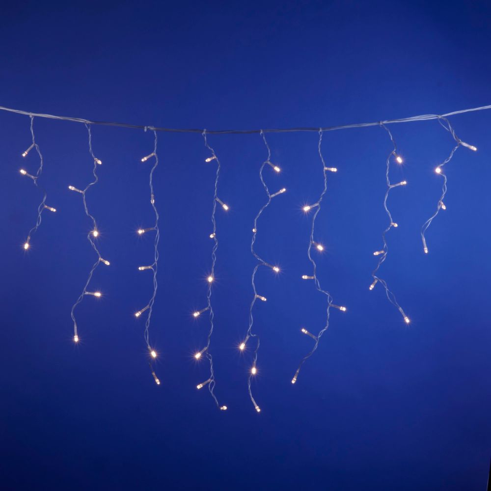 ULD-B3010-200-DTA WARM WHITE IP20 Бахрома светодиодная с контроллером. 3 м. 200 светодиодов. Теплый белый свет. Провод прозрачный. TM Uniel.