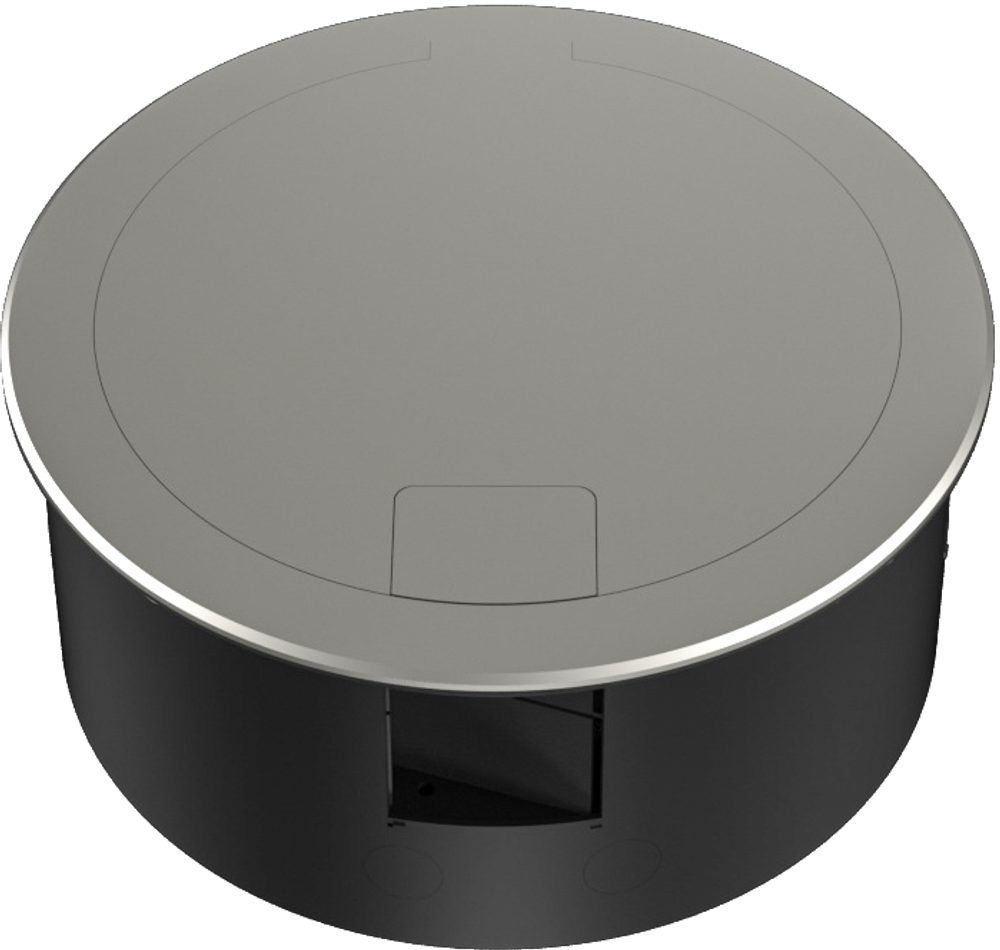 Лючок в пол 12 мод. (4 мод. 45х45 мм. + 4 мод. 22.5х45 мм.) круглый,  верт. установка,  металл