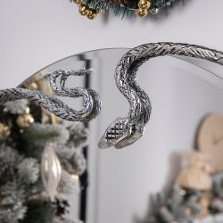 Зеркало настенное Змея Серпентис Античное серебро