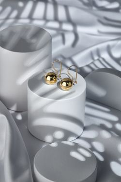 Серьги серебряные 925 лимонная позолота шары