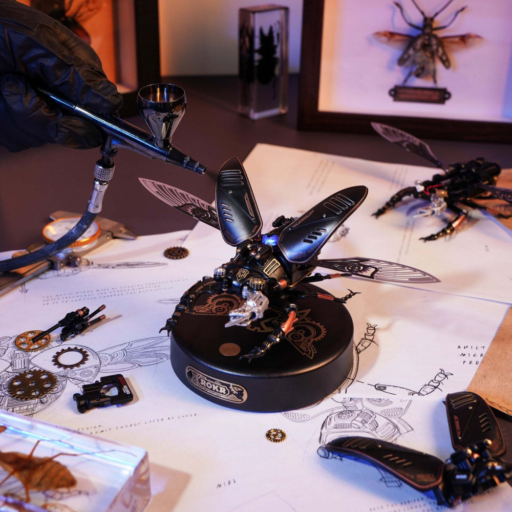Штурмовой жук (Stag Beetle) от ROKR - конструктор, сборная механическая модель, 3D пазл, 3d головоломка