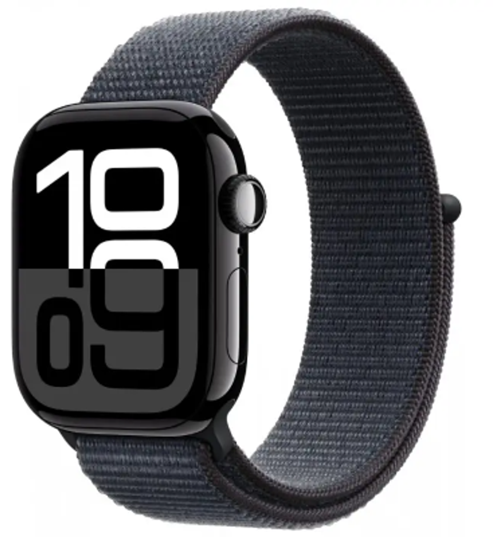 Apple Watch Series 10 42mm Jet Black Aluminum Case with Ink Sport Loop (M/L)