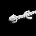 Игрушка-антистресс подвижная гибкая Ящерица-четки, 39см, 3D печать, белая