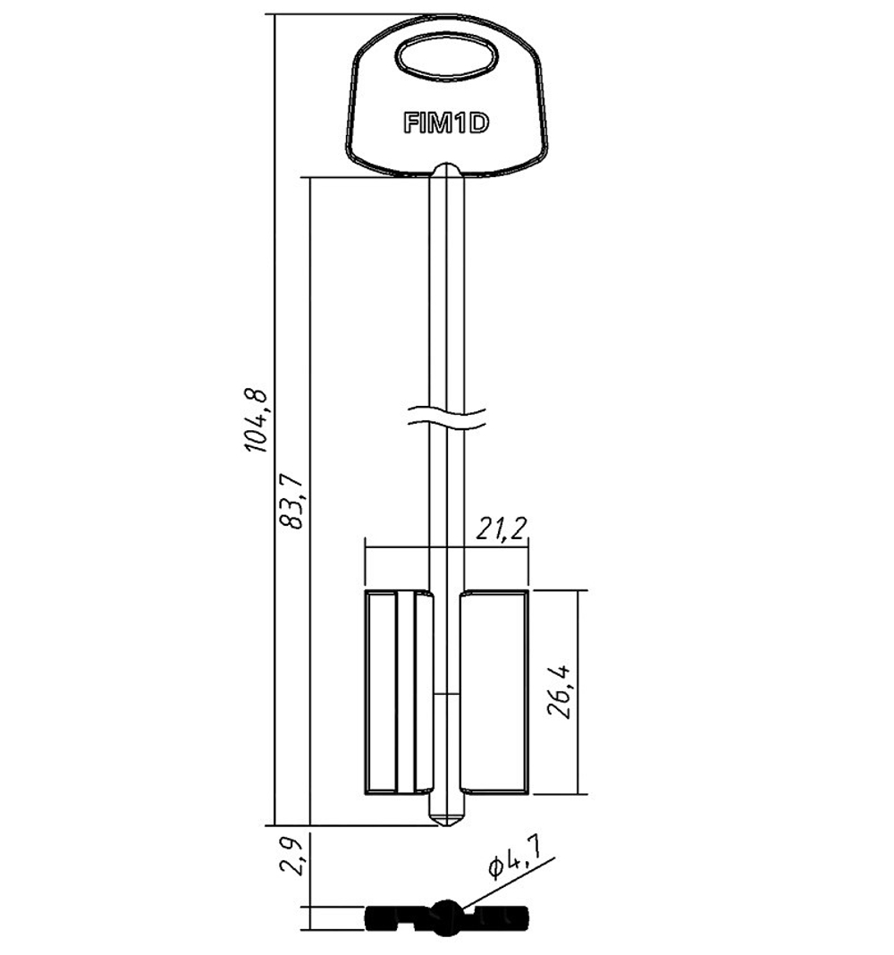 Заготовка сувальдного ключа 10665 FIM1D