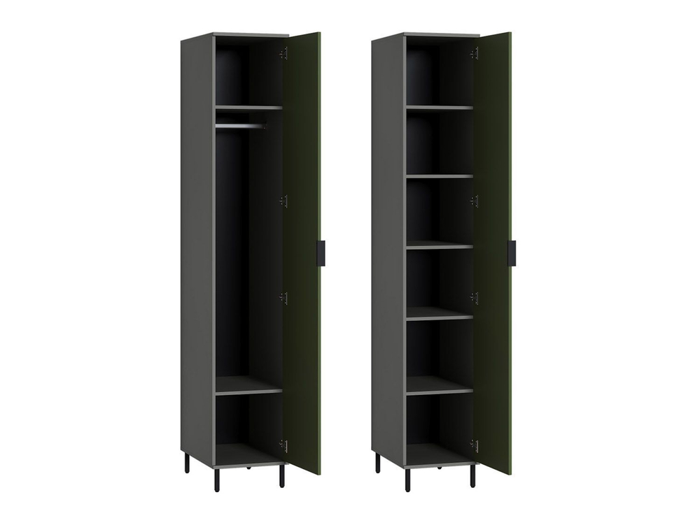 Марвэл Шкаф-пенал 16.316.01 Темно - серый / Плэйн / Дымчатый Зеленый