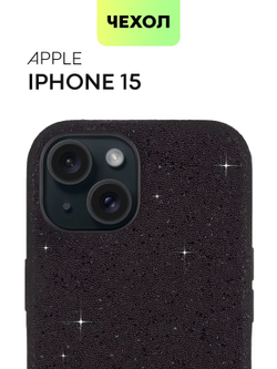 Чехол BROSCORP для Apple iPhone 15 (арт.IP15-CRYSTAL-BLACK )