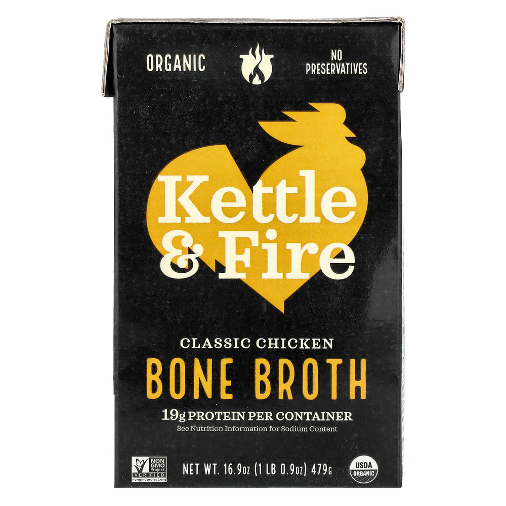 Kettle & Fire, Bone Broth, классический куриный бульон, 479 г (16,9 унции)