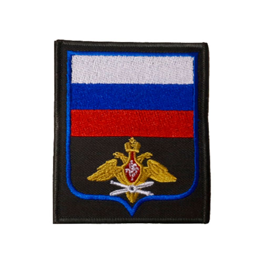 Шеврон нарукавный ВМФ (черный,белый якорь,красный кант)